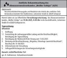 AZV Bekanntmachung/ Einladung 