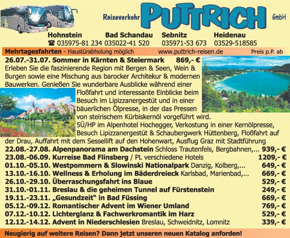 Senioren heute Puttrich Reisen