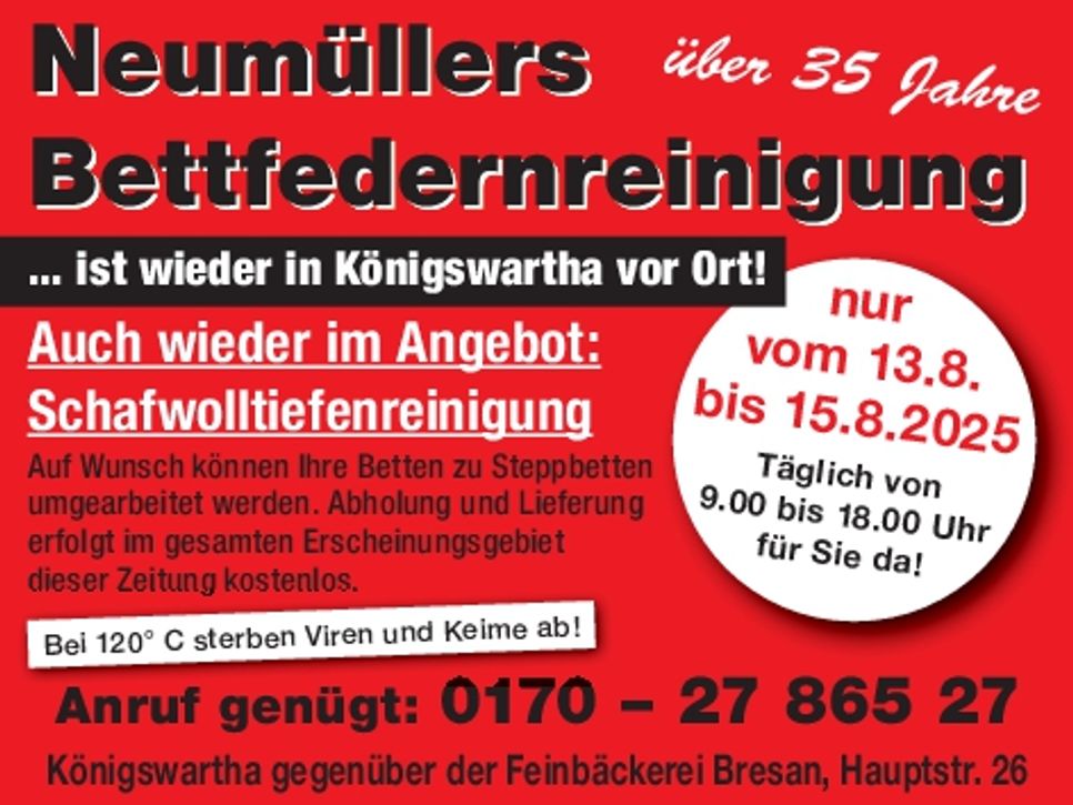 Bettfedernr. Neumüller /Königswartha