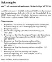 Bekanntgabe Trinkwasserverband/Einlad.