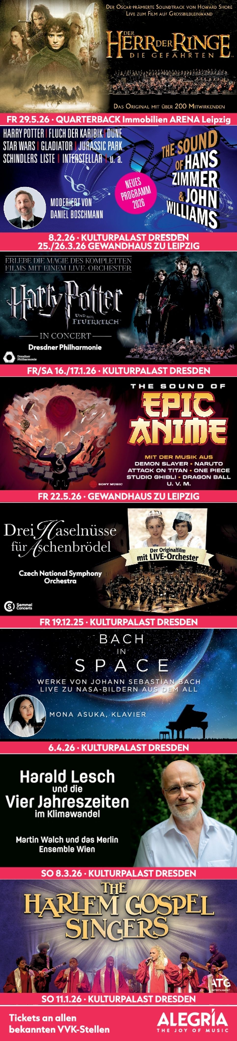 Alegria Konzert - Filmnächte