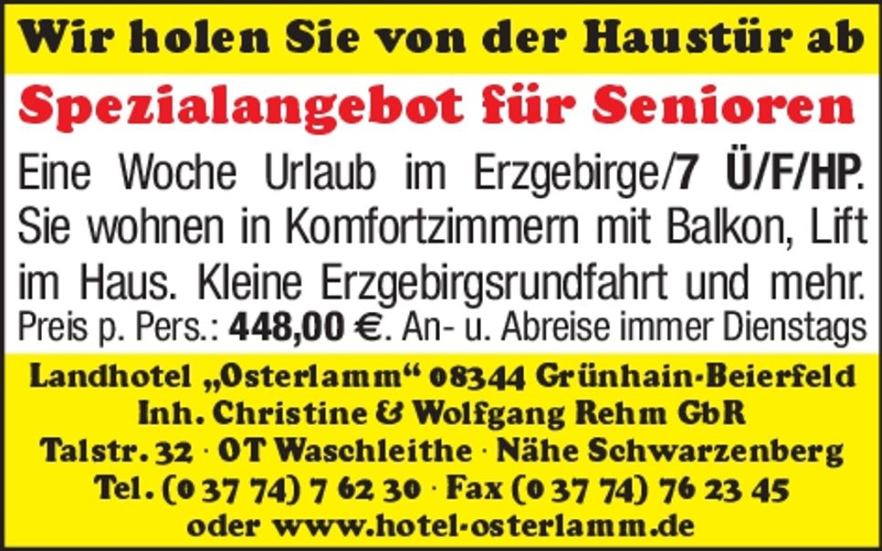 Spezialangebot für Senioren