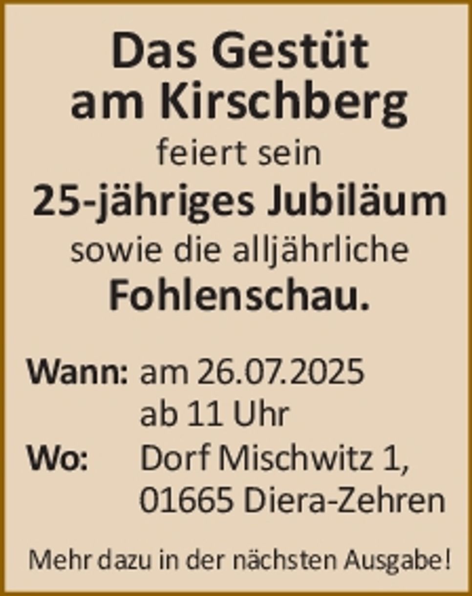Fohlenschau Mischwitz Titel