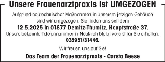Umzug - neue Adresse