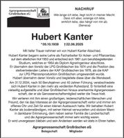Nachruf Hubert Kanter